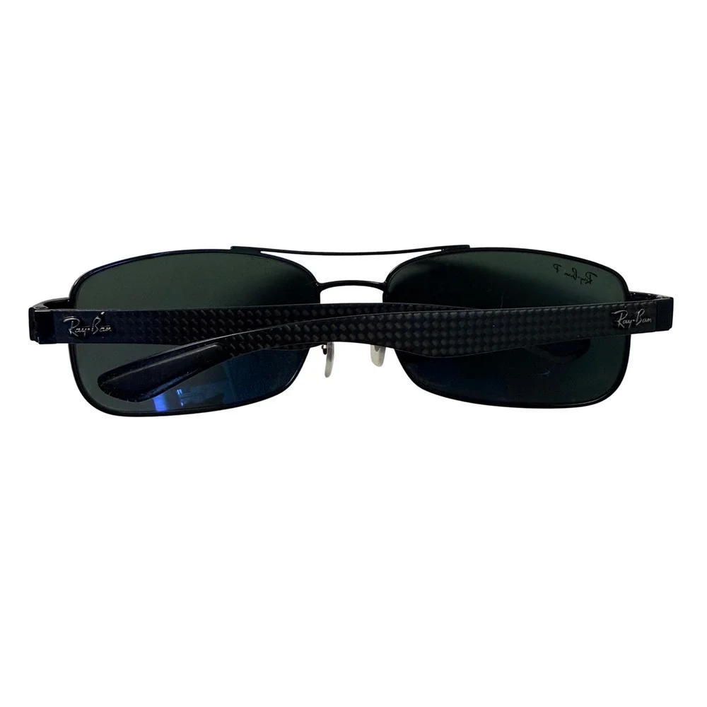 Ray-Ban RB 8316 002/N5 62-18 135 3P Polarized Sunglasses Black Metal Rectangle